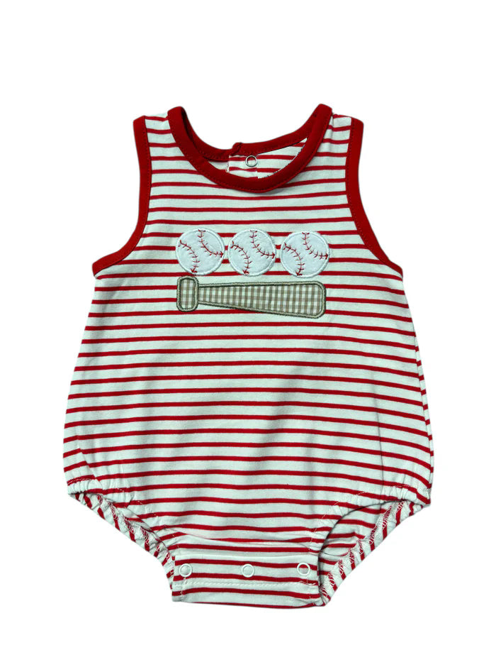 Baseball design toddle boy summer romper preorder