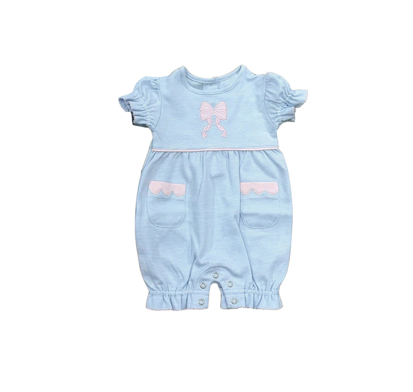 Pink bow toddle girls summer romper preorder