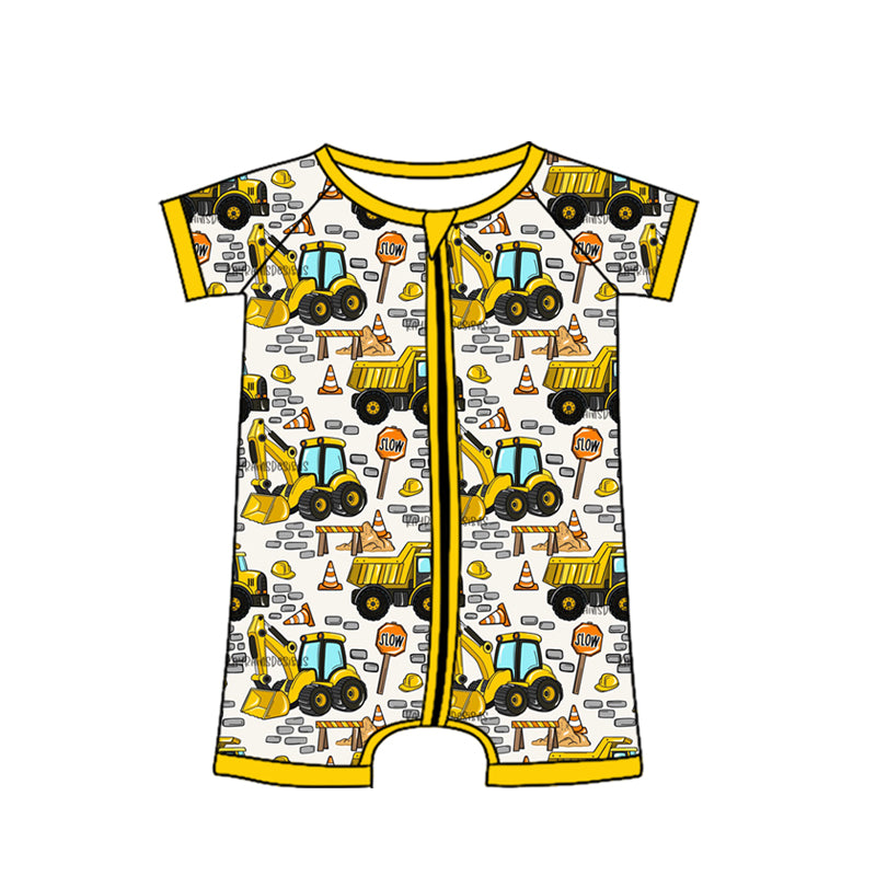 Toddle baby boy excavator design summer romper preorder