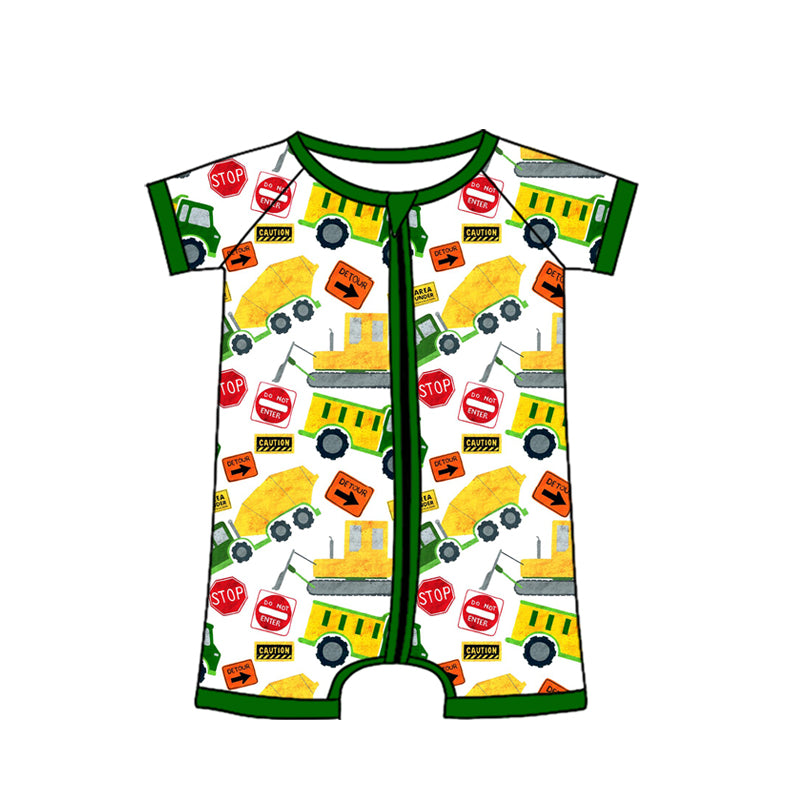 Toddle baby boy construction design summer romper preorder