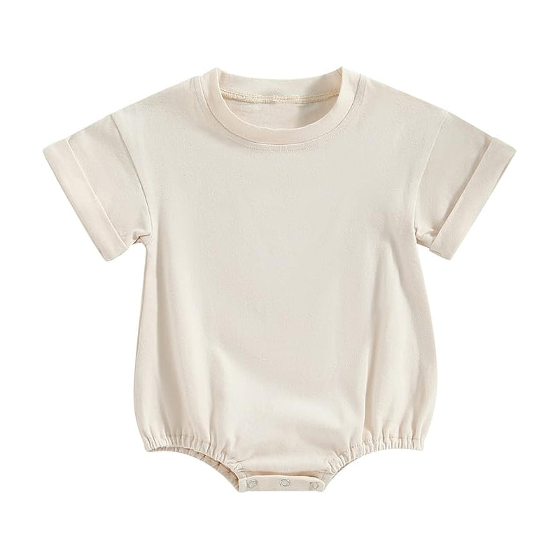 Toddle baby boy short sleeve cream color romper preorder