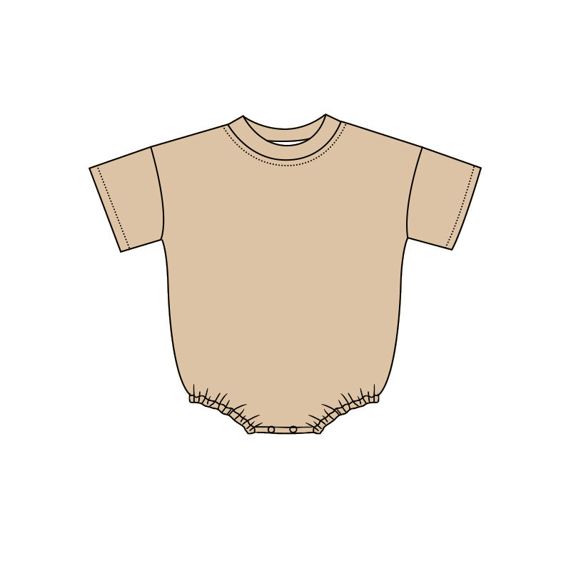 Toddle baby short sleeve light khaki color romper preorder