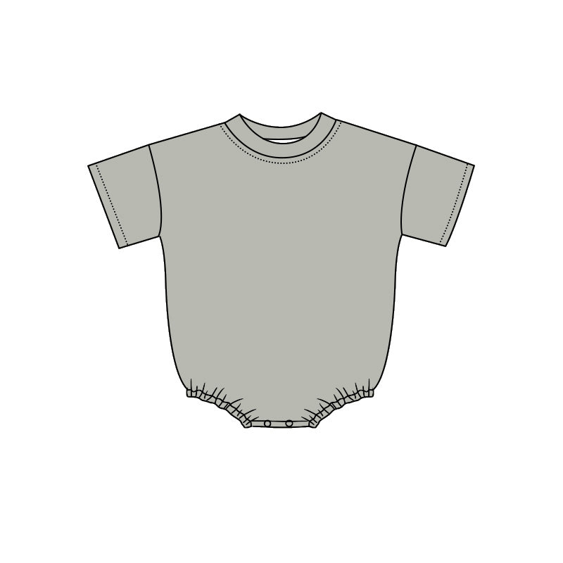 Toddle baby short sleeve light grey romper preorder