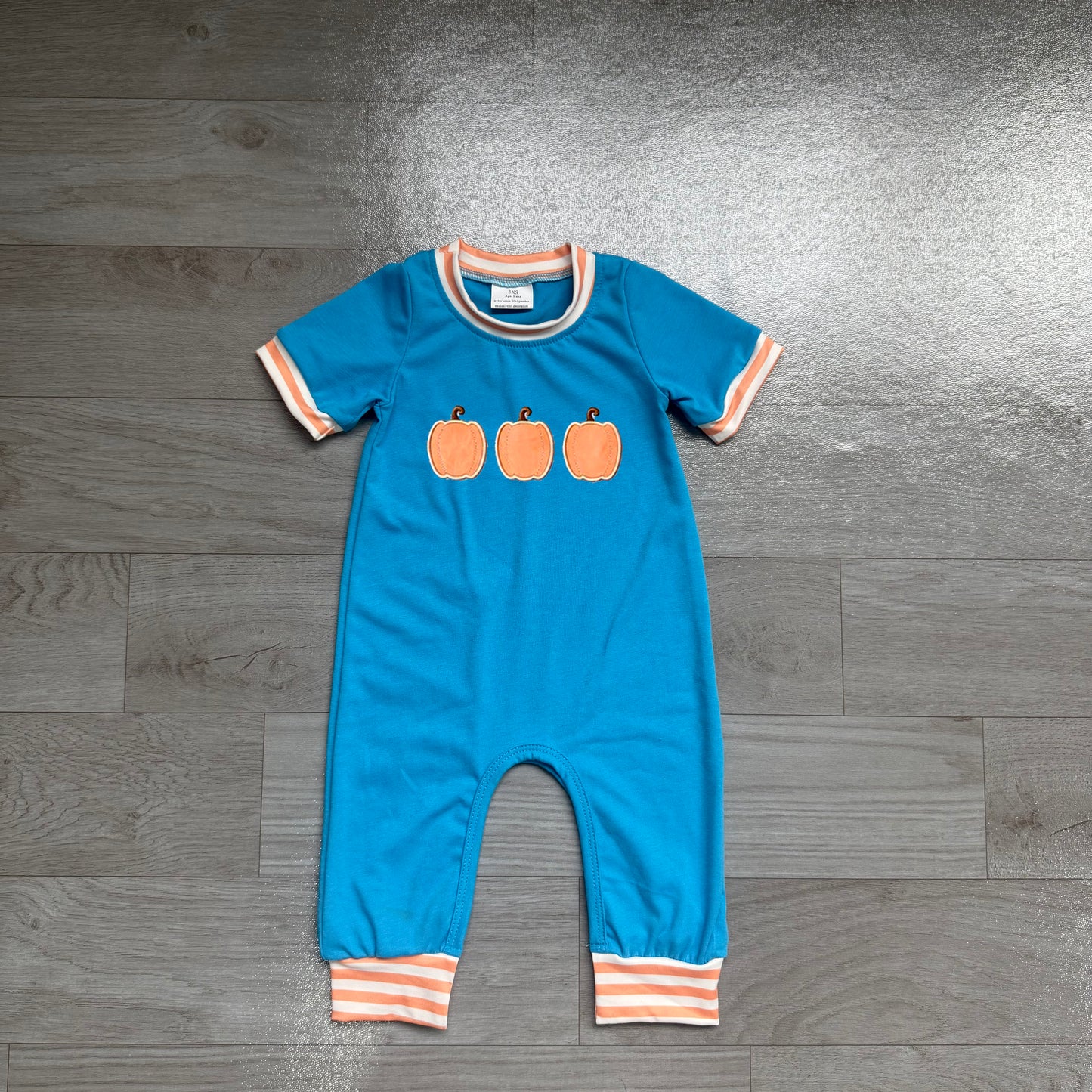 Toddle baby boy fall embroidery pumpkins design romper preorder