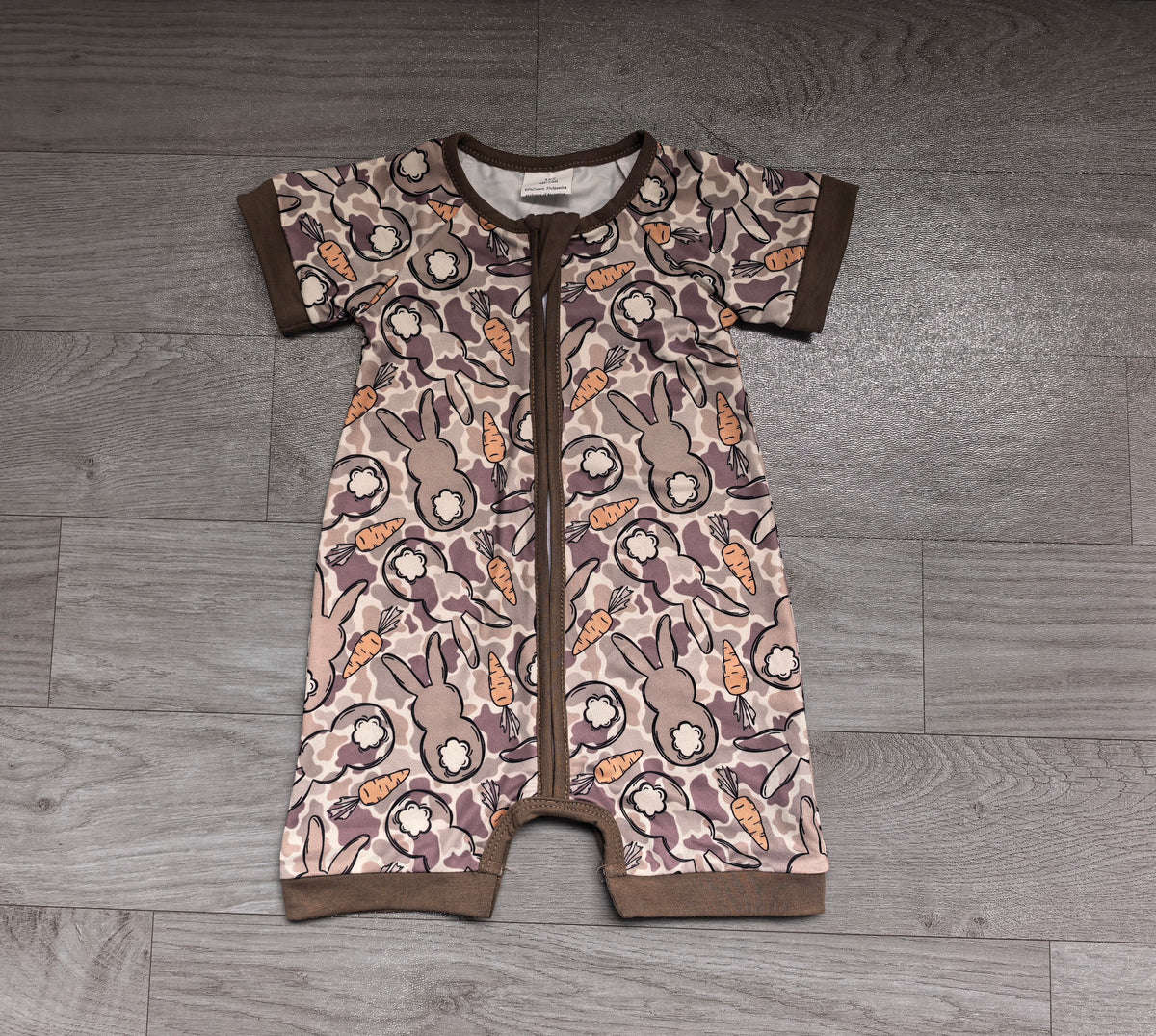 Easter bunny camo print toddle baby boy short sleeve romper preorder