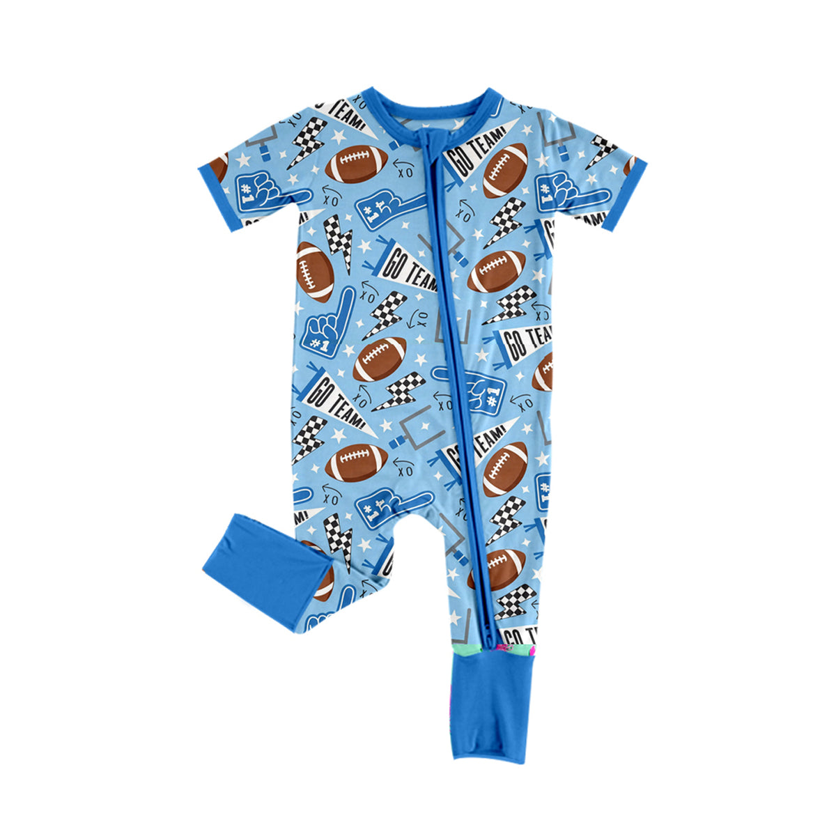 Football print toddle baby short sleeve romper preorder