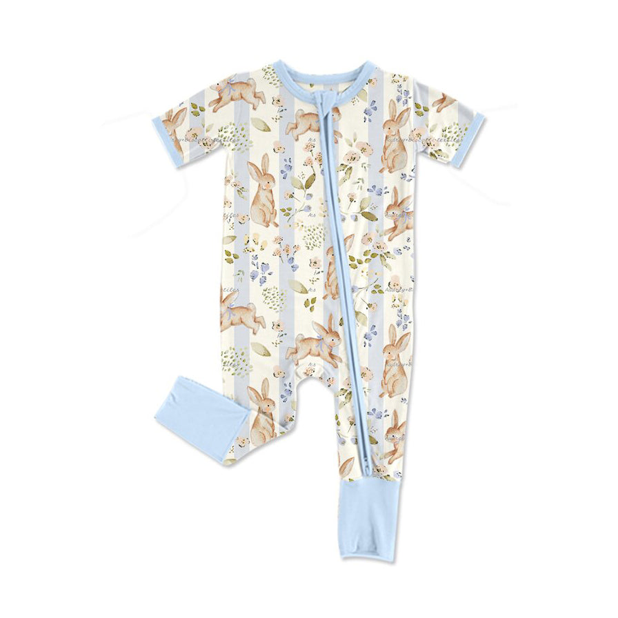 Easter bunny floral print toddle baby short sleeve romper preorder