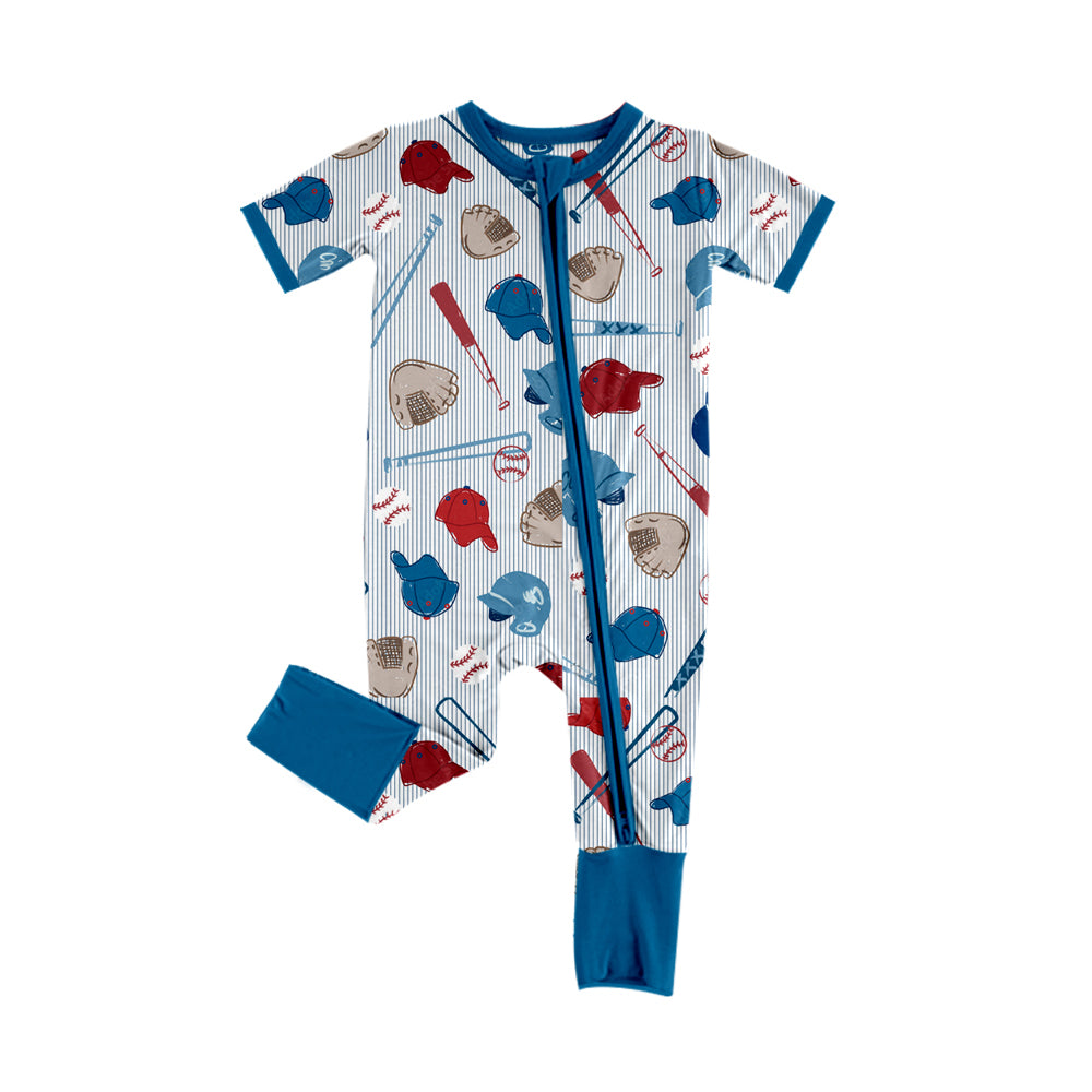 Baseball print toddle baby short sleeve romper preorder