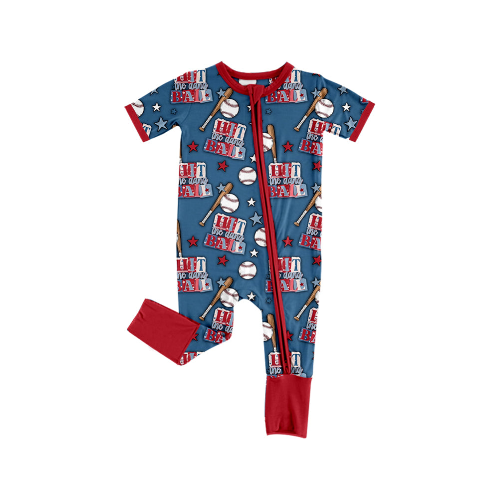 Baseball print toddle baby short sleeve romper preorder