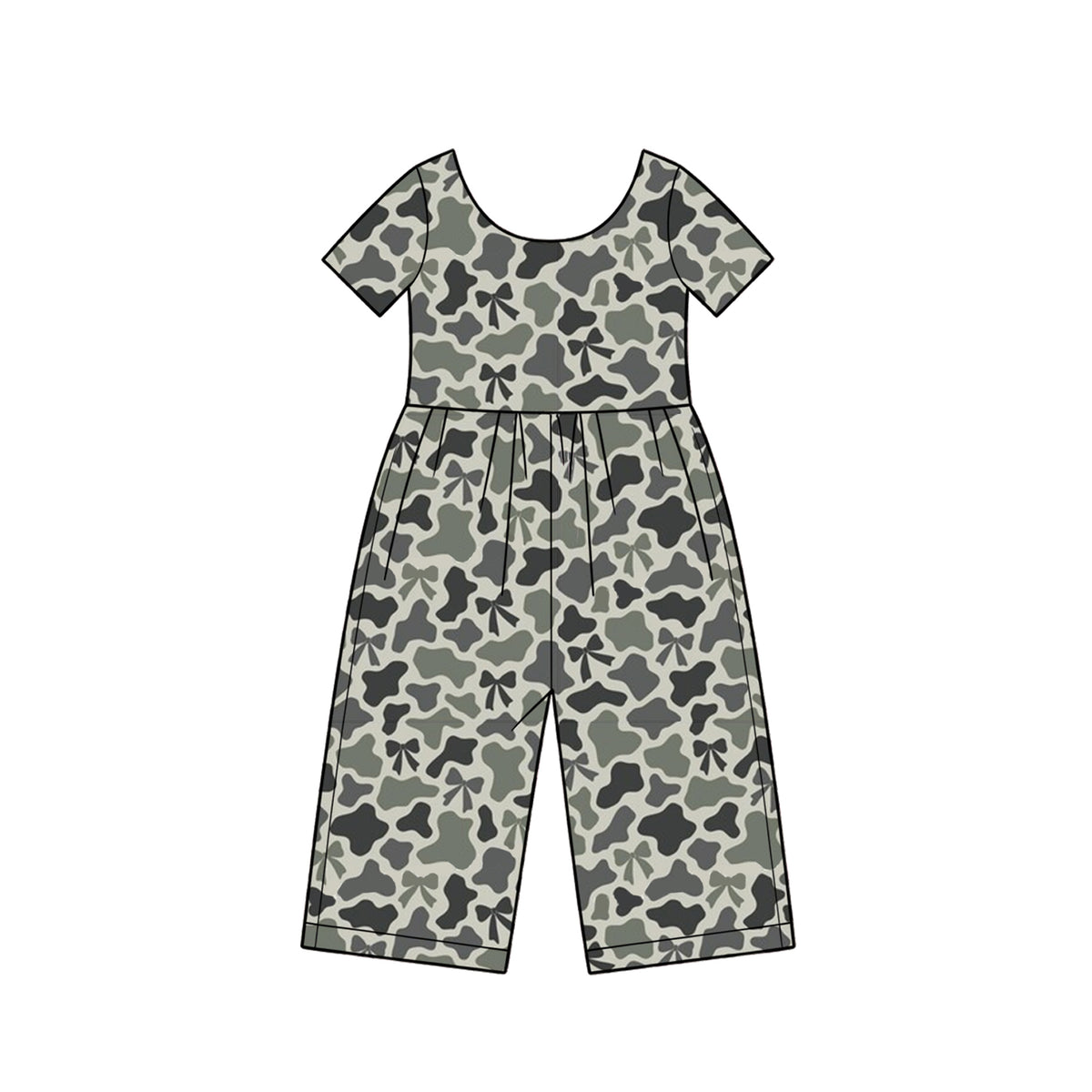 Toddle girls grey camo print jumpsuit preorder