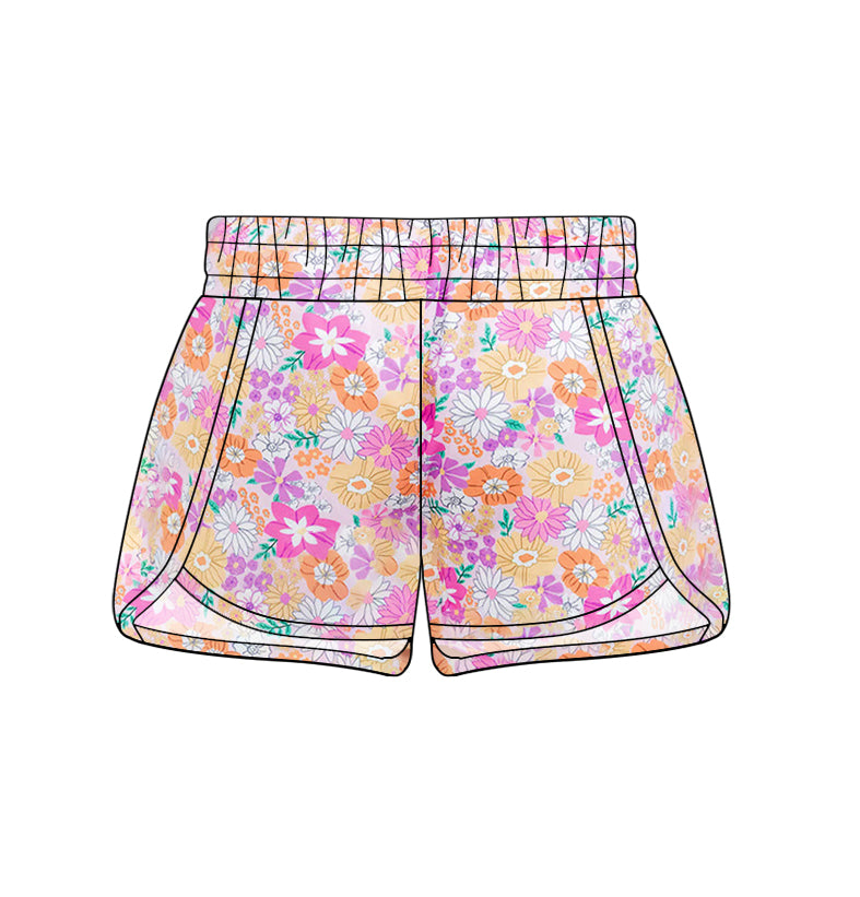Adult pink yellow floral summer shorts preorder