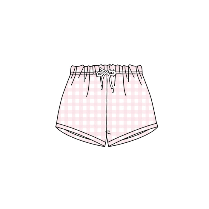 Kids pink plaid summer shorts preorder
