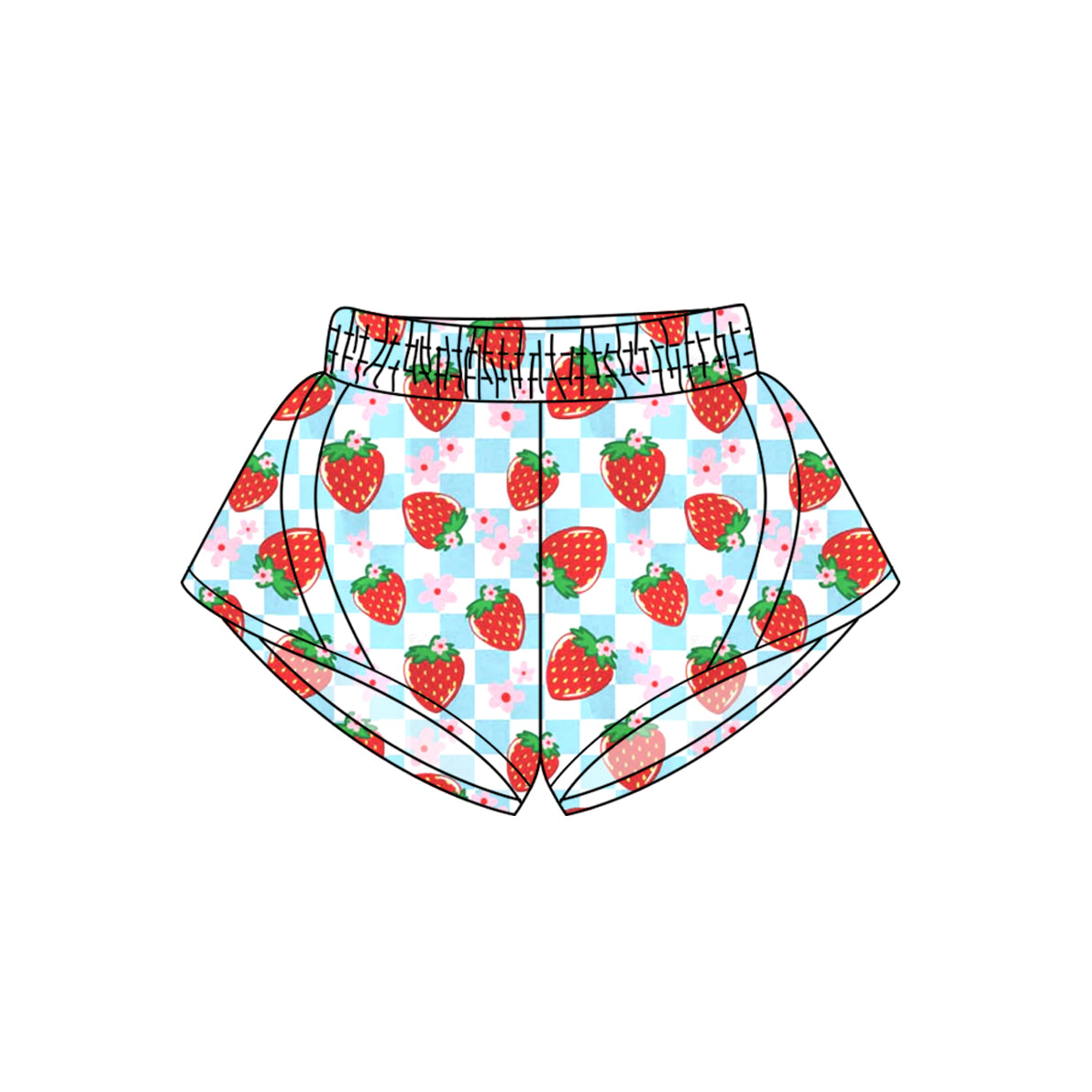 Kids strawberry summer yoga shorts preorder