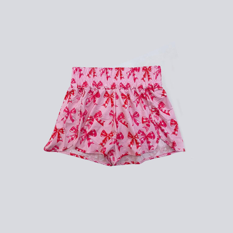 Toddle baby girls pink bow yoga shorts preorder