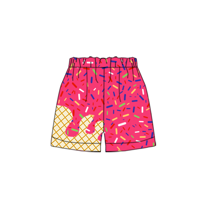 Toddle baby girl hot pink ice cream design summer shorts preorder