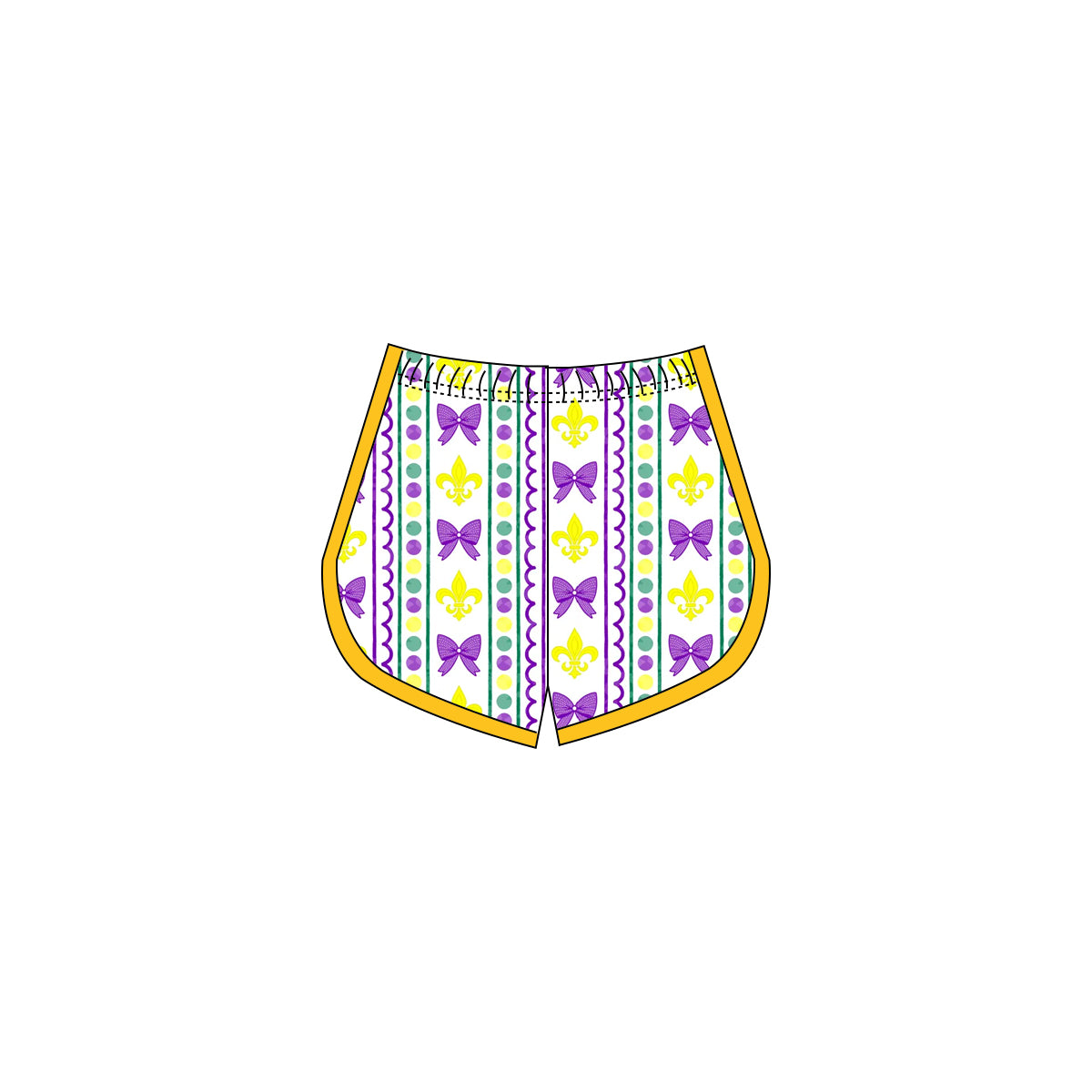 baby girl Mardi Gras holiday yoga shorts preorder