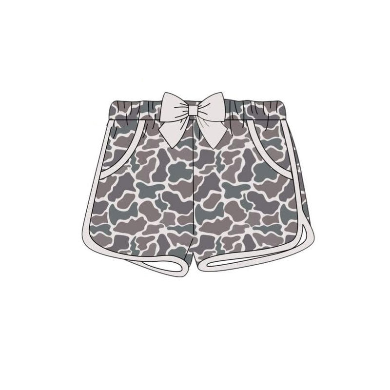 baby girl dark grey camo summer shorts preorder