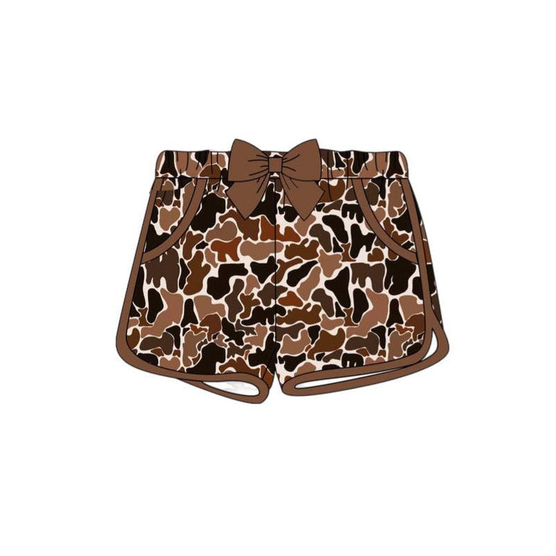 baby girl brown camo summer shorts preorder