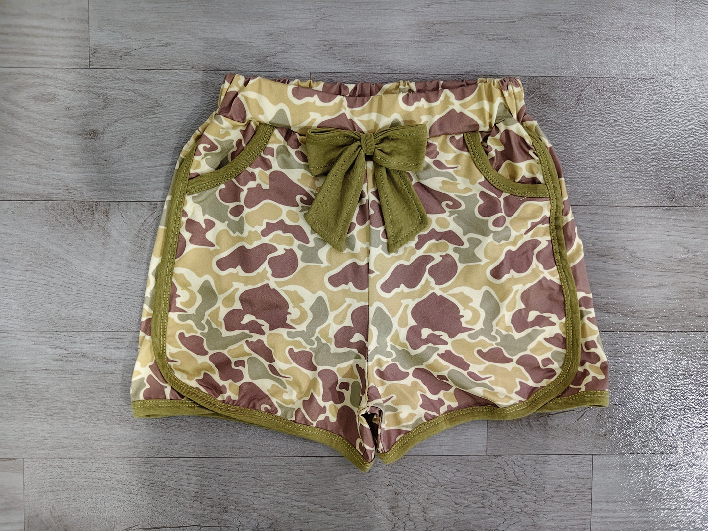 baby girl green camo summer shorts preorder
