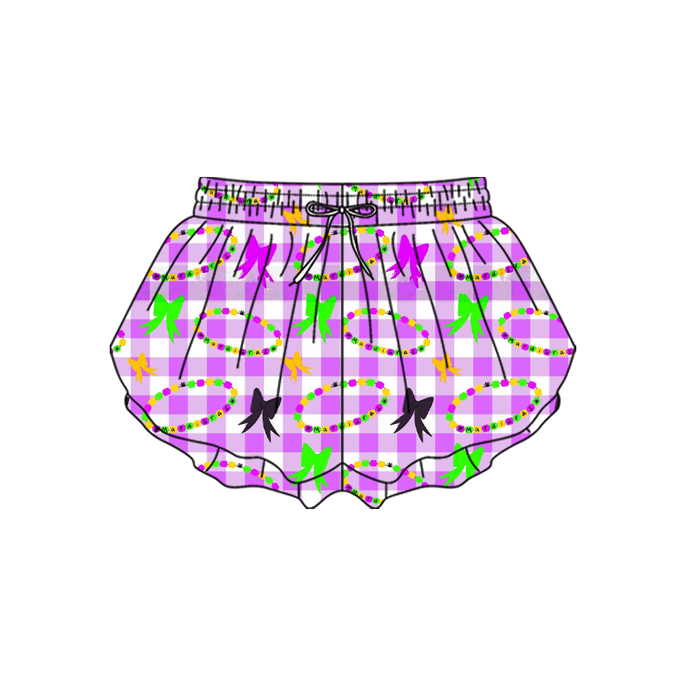 Toddle baby Mardi Gras summer yoga shorts preorder