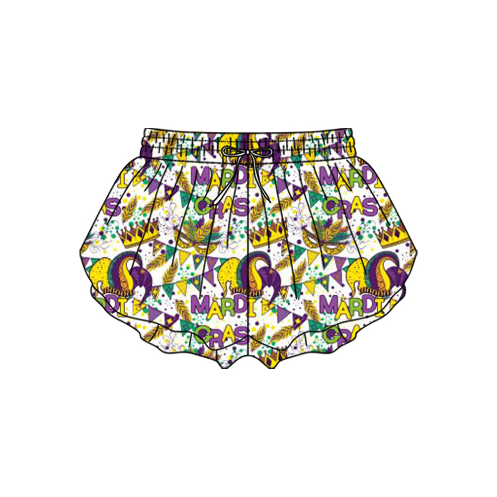 Toddle baby Mardi Gras summer yoga shorts preorder