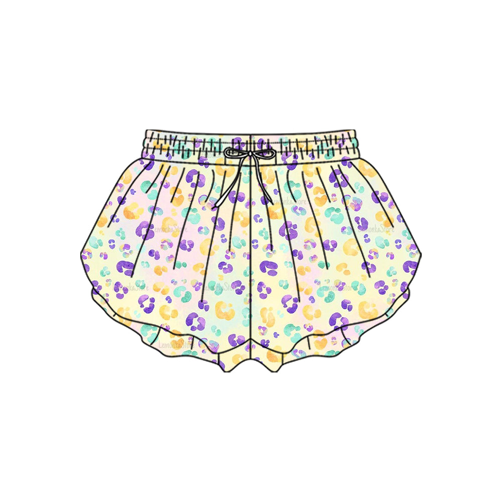 Toddle baby Mardi Gras summer yoga shorts preorder