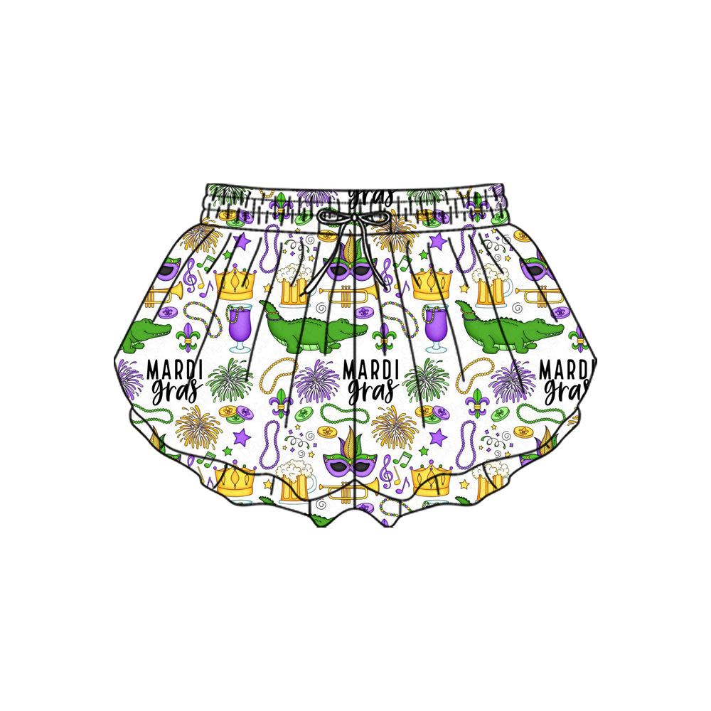 Toddle baby Mardi Gras summer yoga shorts preorder