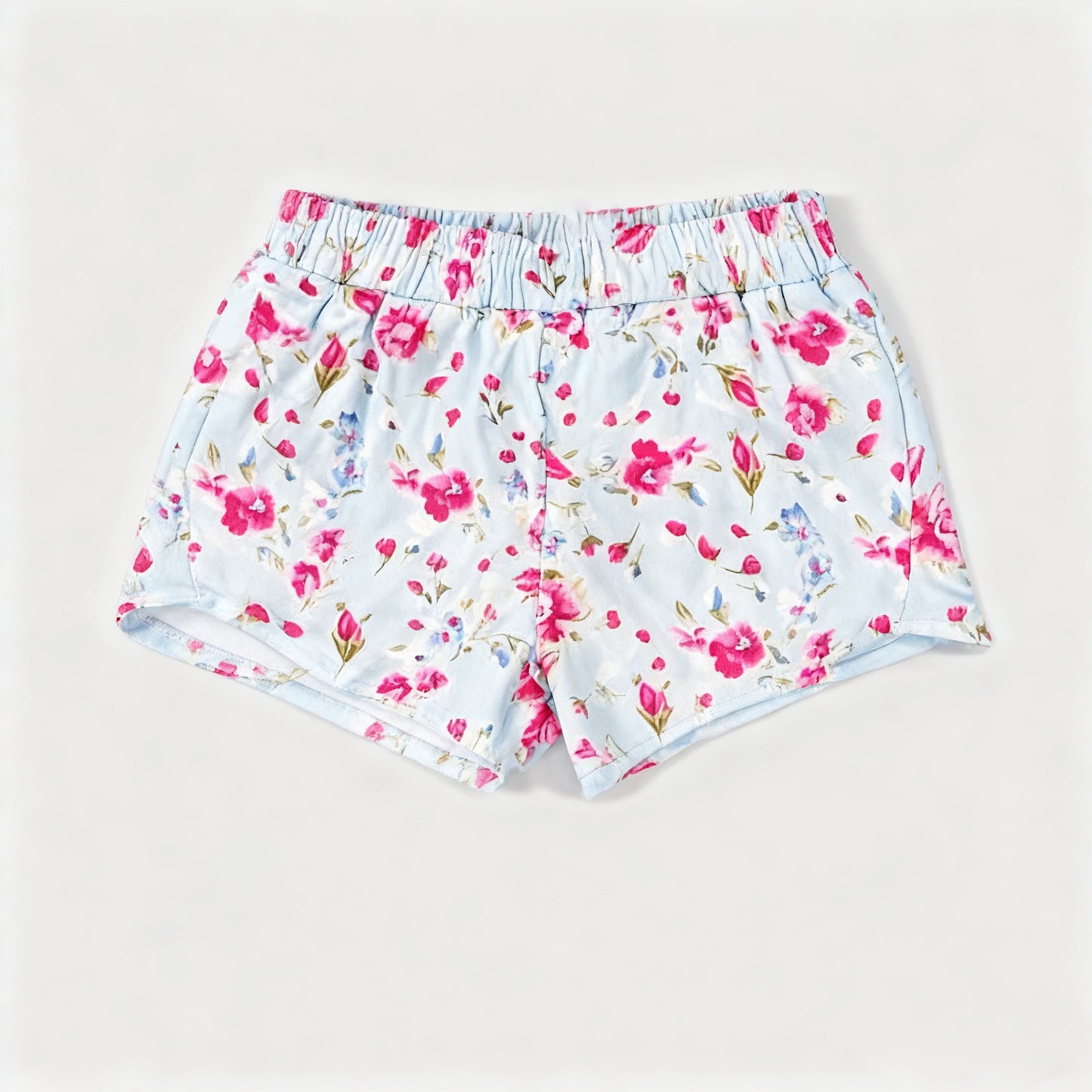 Toddle baby girls pink floral yoga shorts preorder