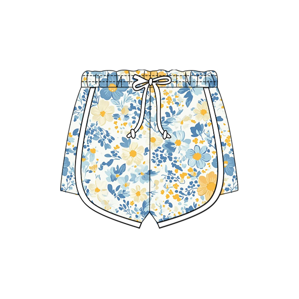 Kids summer blue floral shorts preorder