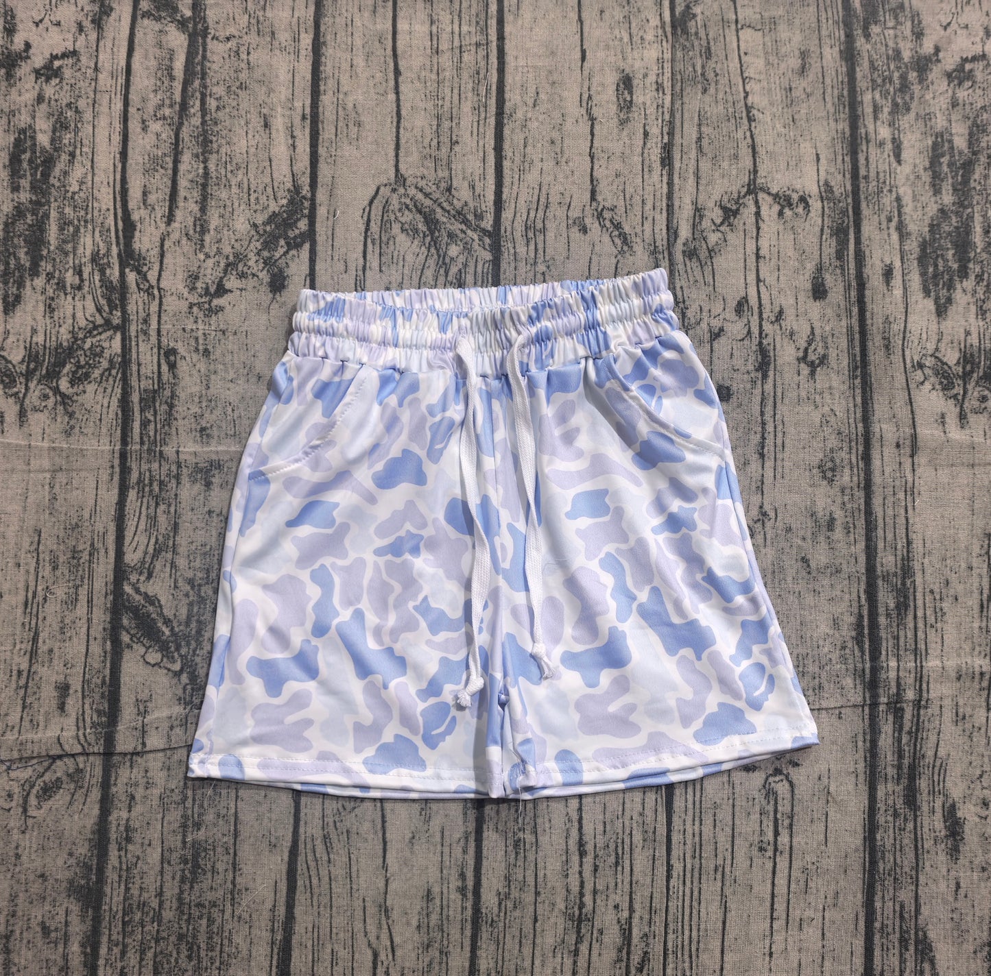 Toddle baby boy blue camo summer shorts preorder