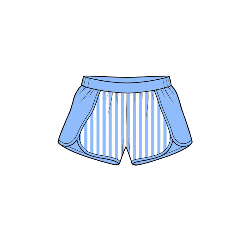 Toddle baby girls blue stripes summer yoga shorts preorder