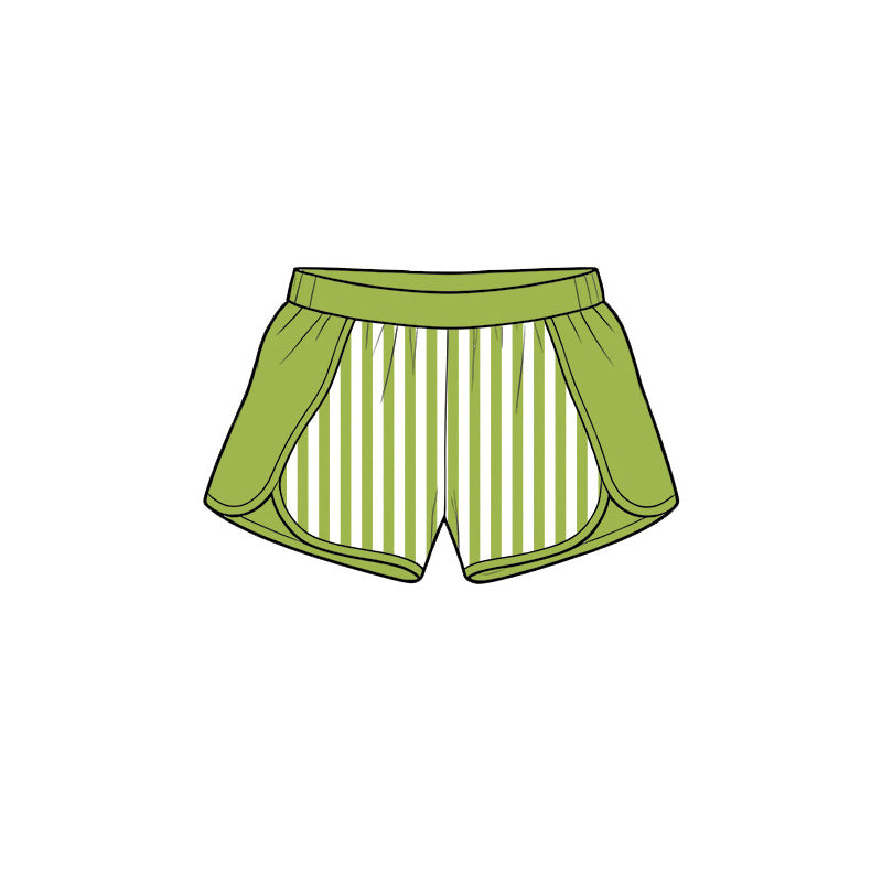 Toddle baby girls green stripes summer yoga shorts preorder