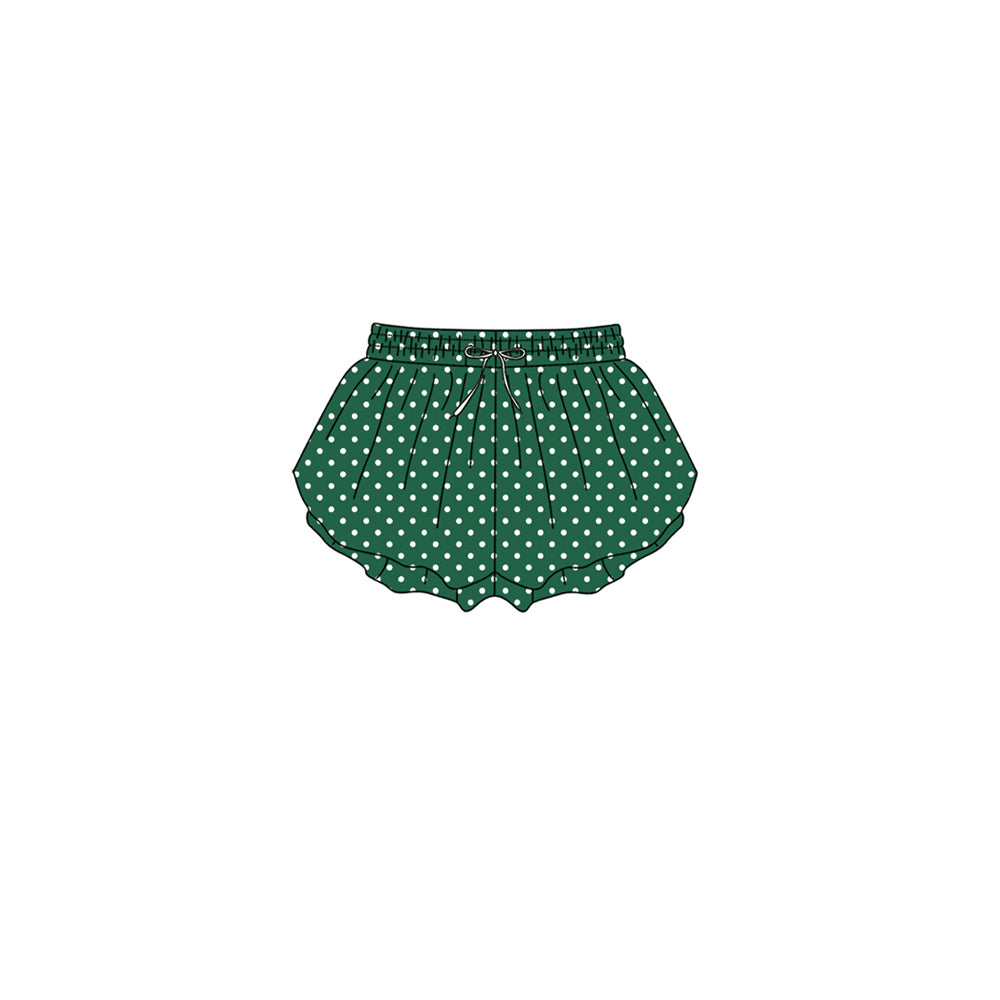 Toddle baby girls green polka dots color summer yoga shorts preorder