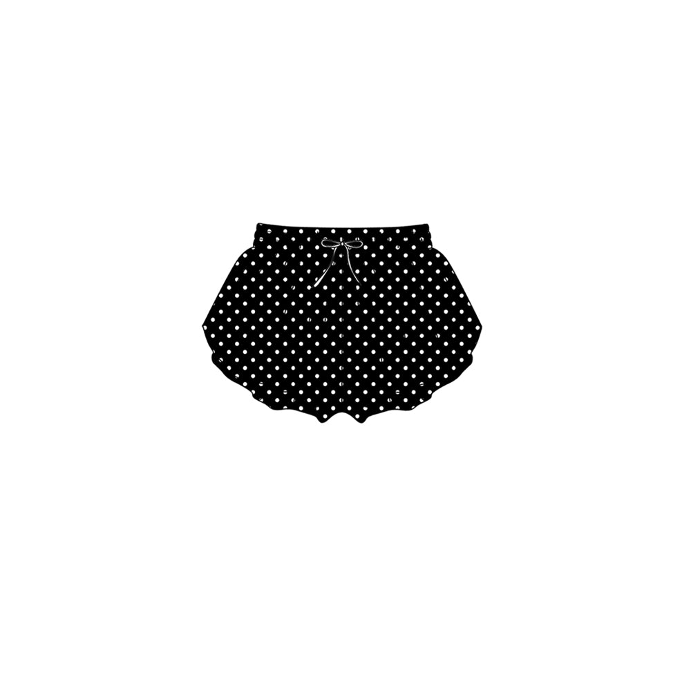 Toddle baby girls black polka dots color summer yoga shorts preorder