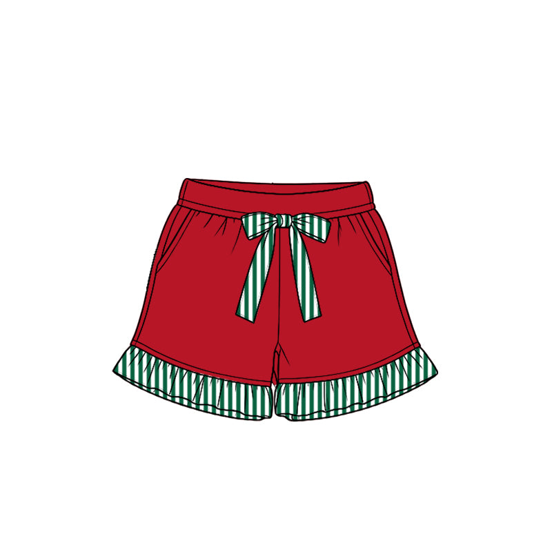 Toddle baby girls red color summer shorts preorder