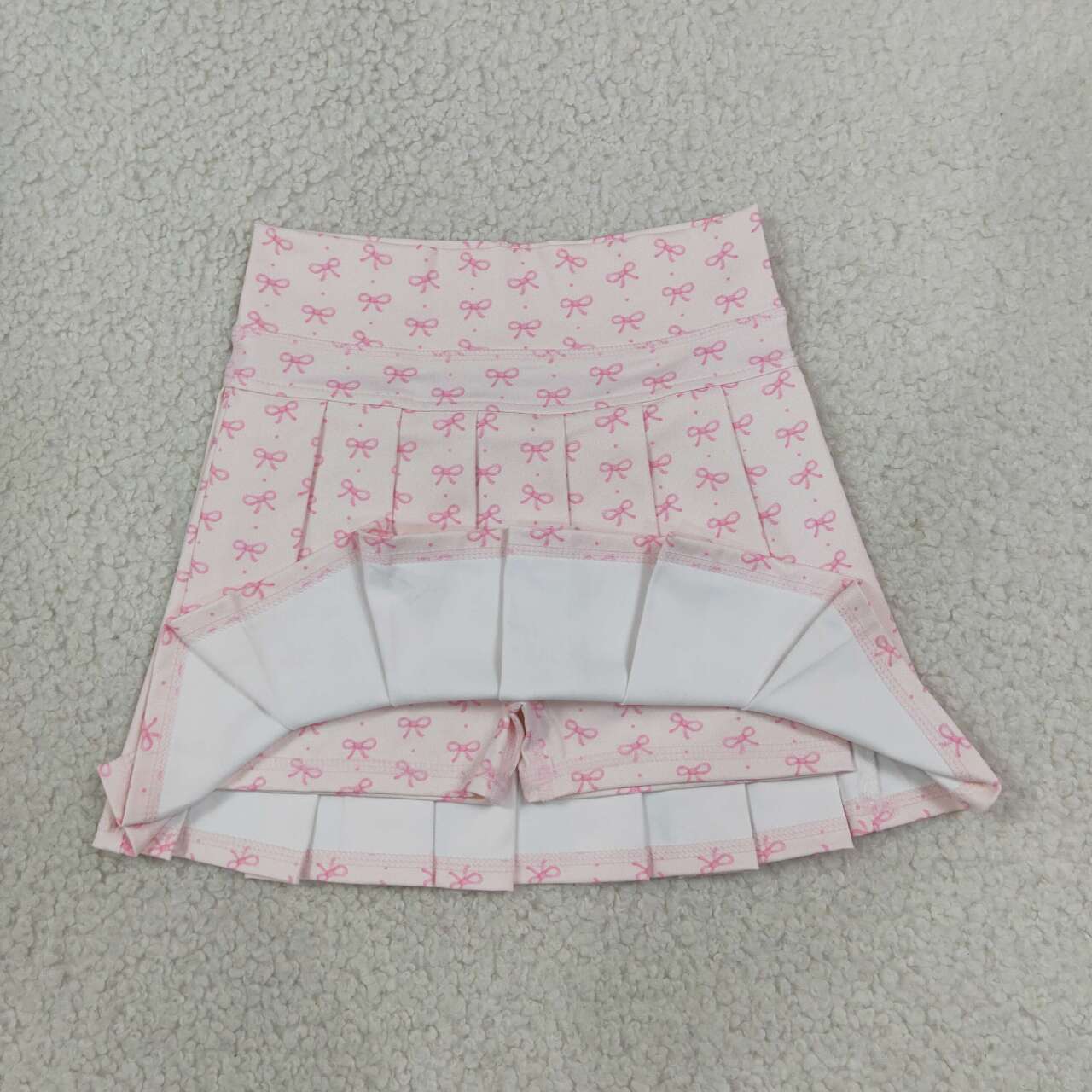 Pink bow color girls summer yoga skirts