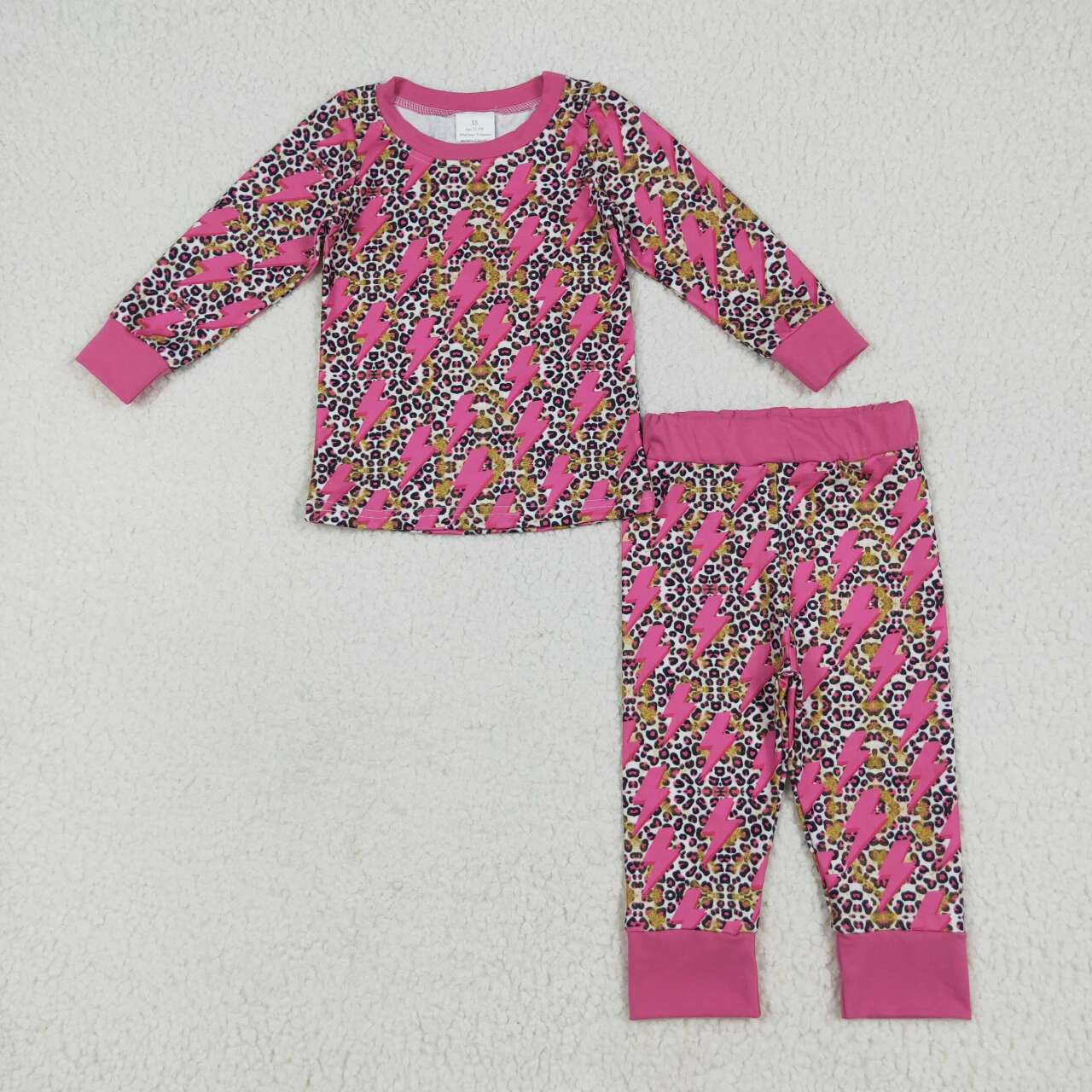 Toddle girls leopard long sleeve pajama set outfit