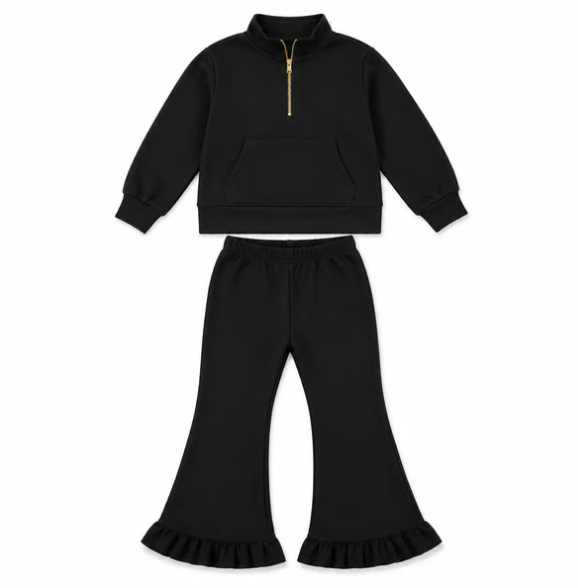 Girls long sleeve cotton top matching pants spring fall outfit for wholesale best price