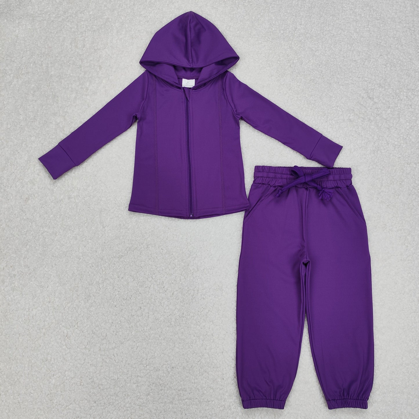 children baby girls purple two pieces active wear athletic sports clothes