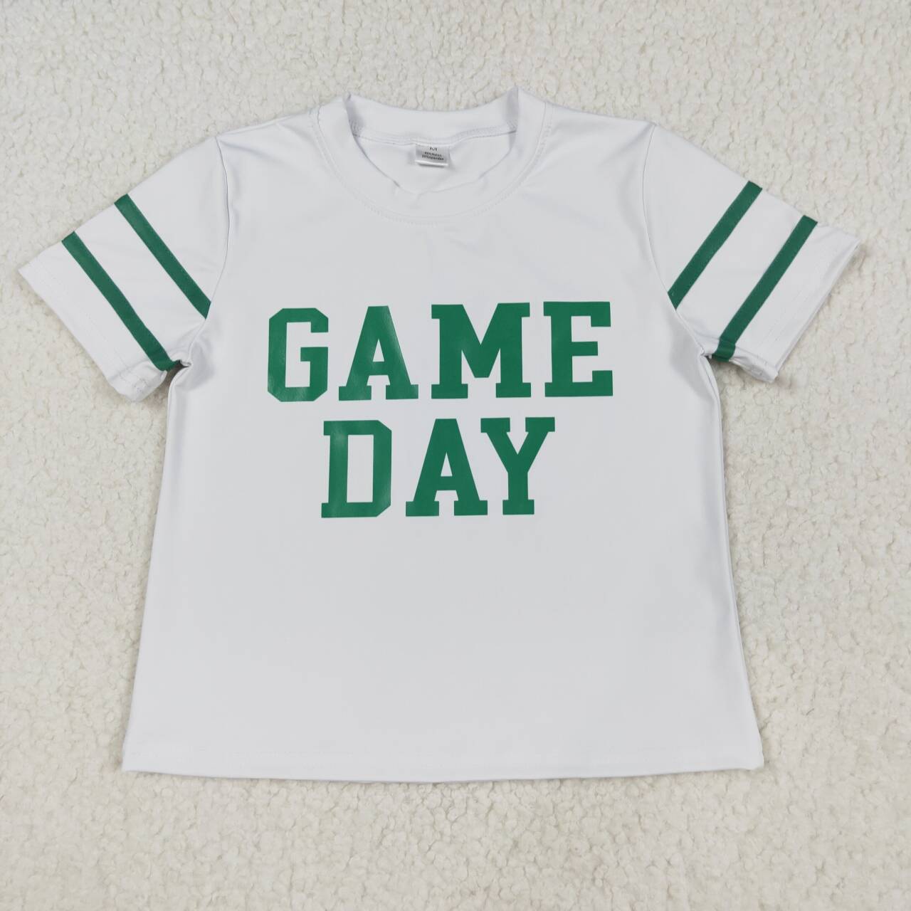 Baby girl short sleeve game day white yoga t-shirt