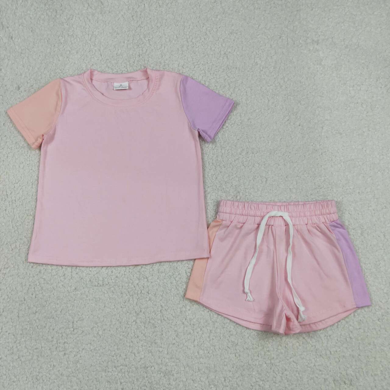 Pink top matching shorts toddle baby girl outfit