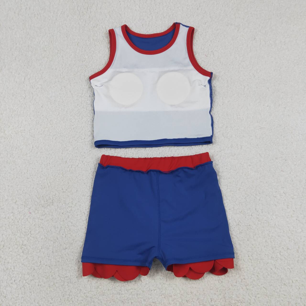Girls summer navy yoga tank top matching skorts outfit