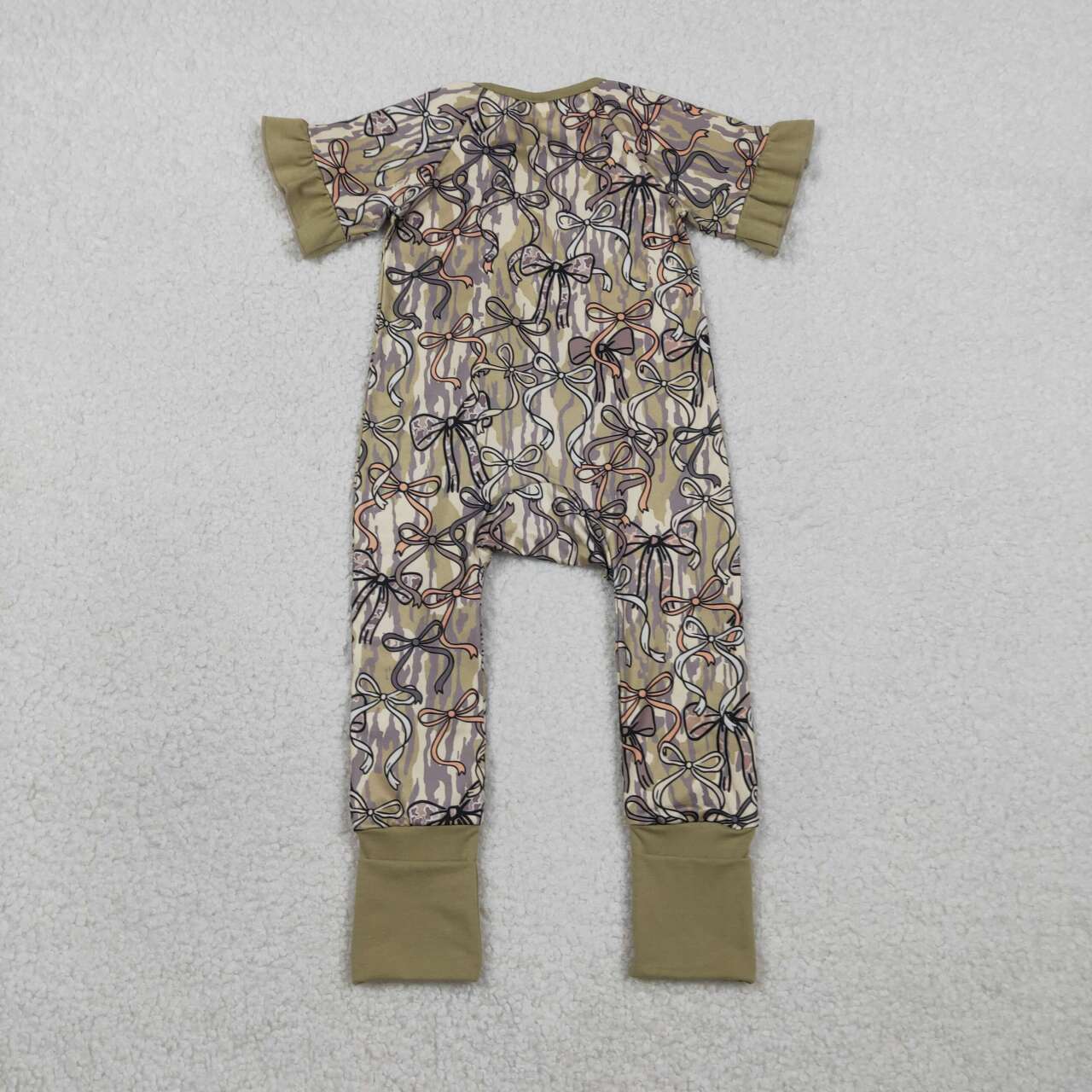 Camo bow design toddle baby summer romper
