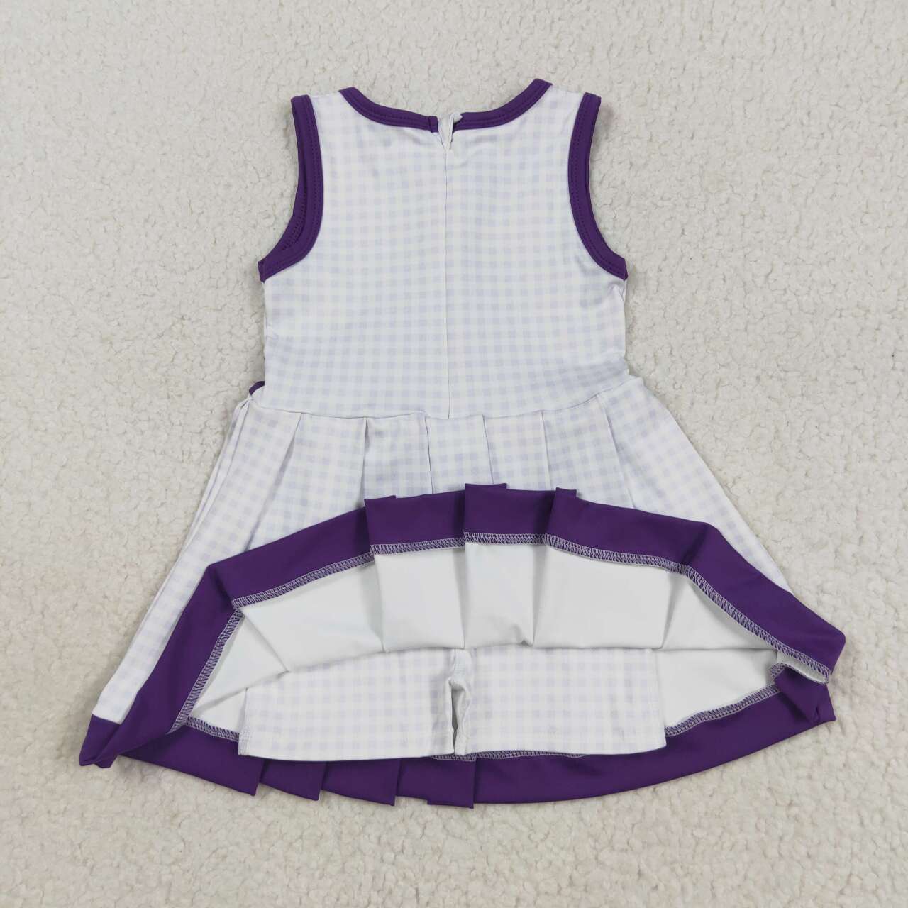 Baby girls lavender plaid active wear athletic summer yoga dress