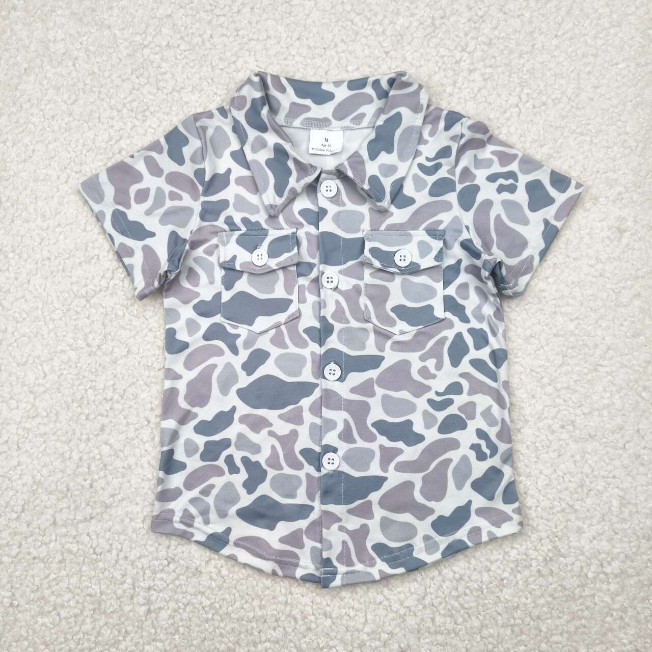 Toddle baby boy grey camo pocket t-shirt top