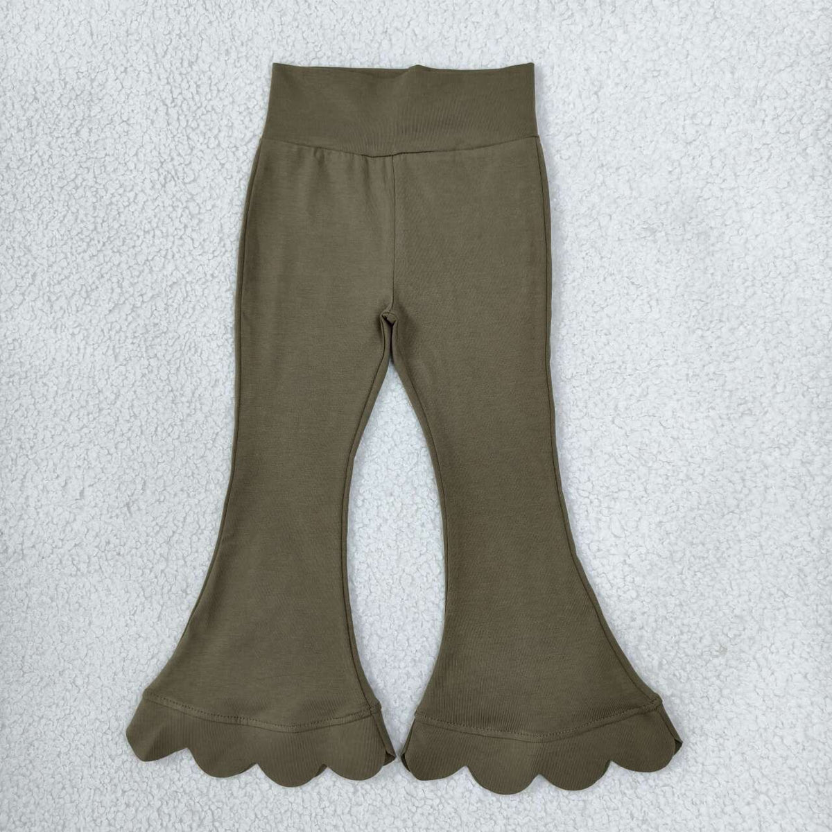 Green color girls scalloped bell bottoms