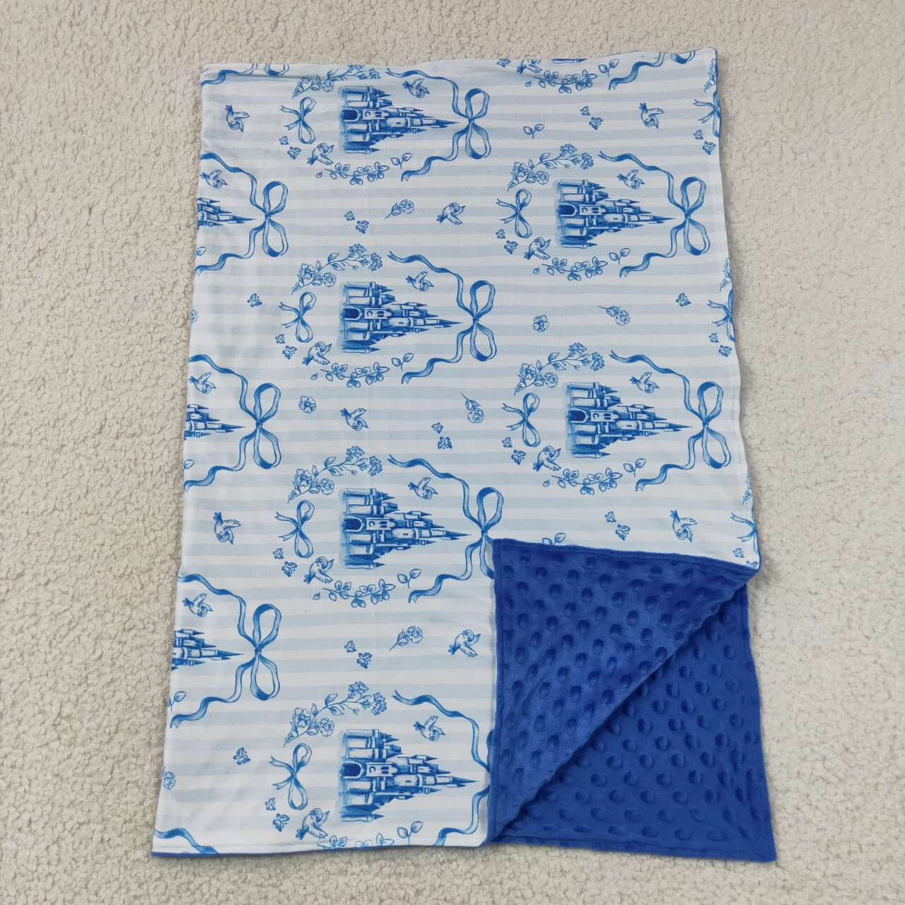 toddle kids blue castle soft blanket