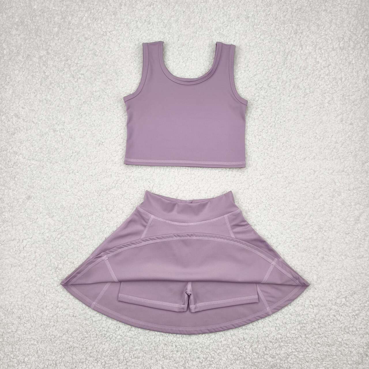 Baby girls dark grey active wear athletic summer yoga skirt outfit