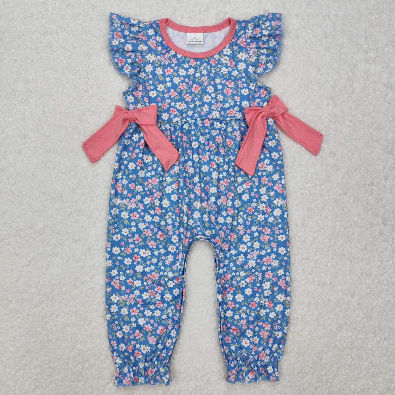 Toddle baby girl blue floral romper