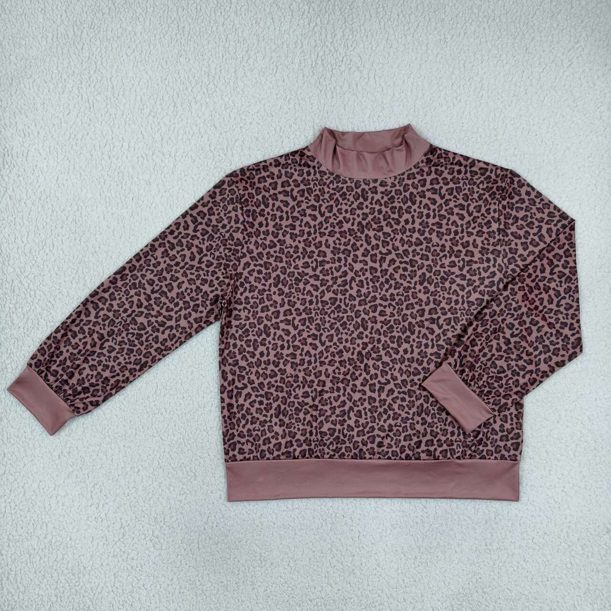 Adult women leopard print long sleeve pullover top